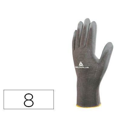 Guantes deltaplus poliester antideslizante lavable especial para manipulacion y manutencion gris talla 8