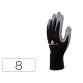 Guantes deltaplus de punto poliester palma de nitrilo especial para mecanica grasas aceites negro-gris talla 8