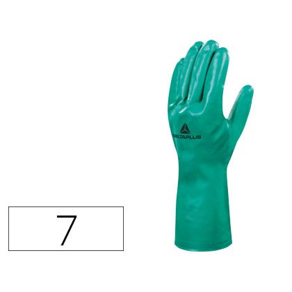 Guantes deltaplus tratado en nitrilo flocado de algodon especial para trabajos con liquidos quimicos talla 7