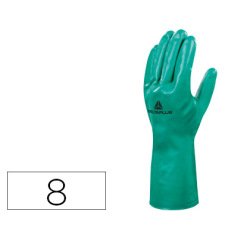 Guantes deltaplus tratado en nitrilo flocado de algodon especial para trabajos con liquidos quimicos talla 8
