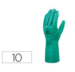 Guantes deltaplus tratado en nitrilo flocado de algodon especial para trabajos con liquidos quimicos talla 10