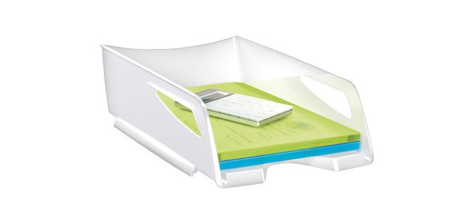 Bandeja sobremesa cep maxi de gran capacidad plastico blanca 386x270x115 mm