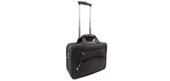 Maletín para portatil con ruedas q-connect 16\" negro 1 asa 2 bolsillos exteriores