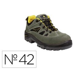 Zapatos de seguridad deltaplus trek de piel serraje puntera y suela composite verde talla 42