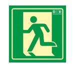 Pictograma syssa señal de salida de emergencia izquierda en pvc fotoluminiscente 210x210 mm