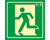 Pictograma syssa señal de salida de emergencia izquierda en pvc fotoluminiscente 210x210 mm