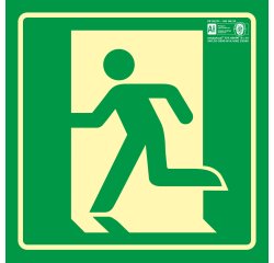 Pictograma syssa señal de salida de emergencia izquierda en pvc fotoluminiscente 210x210 mm