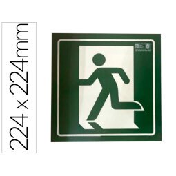 Pictograma syssa señal de salida de emergencia izquierda en pvc fotoluminiscente 210x210 mm