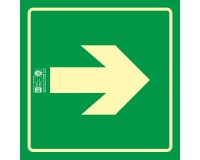 Pictograma syssa señal de via de evacuacion en pvc fotoluminiscente 210x210 mm