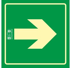 Pictograma syssa señal de via de evacuacion en pvc fotoluminiscente 210x210 mm
