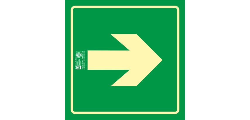 Pictograma syssa señal de via de evacuacion en pvc fotoluminiscente 210x210 mm
