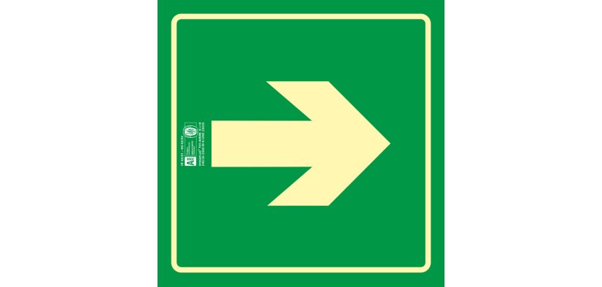 Pictograma syssa señal de via de evacuacion en pvc fotoluminiscente 210x210 mm