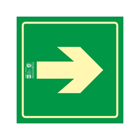 Pictograma syssa señal de via de evacuacion en pvc fotoluminiscente 210x210 mm