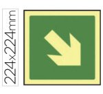 Pictograma syssa señal de via de evacuacion en pvc fotoluminiscente 224x224 mm