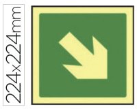 Pictograma syssa señal de via de evacuacion en pvc fotoluminiscente 224x224 mm