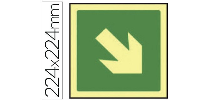 Pictograma syssa señal de via de evacuacion en pvc fotoluminiscente 224x224 mm