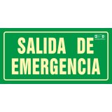Pictograma syssa señal de salida de emergencia en pvc fotoluminiscente 320x160 mm