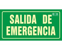 Pictograma syssa señal de salida de emergencia en pvc fotoluminiscente 320x160 mm