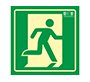 Pictograma syssa señal de salida de emergencia derecha en pvc fotoluminiscente 224x224 mm