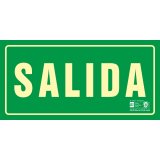 Pictograma syssa señal de salida en pvc fotoluminiscente 320x160 mm