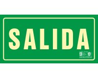 Pictograma syssa señal de salida en pvc fotoluminiscente 320x160 mm
