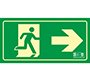 Pictograma syssa señal de salida emergencia flecha derecha en pvc fotoluminiscente 320x160 mm
