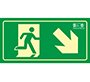 Pictograma syssa señal de salida emergencia derecha bajando en pvc fotoluminiscente 320x160 mm