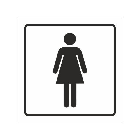 Pictograma syssa señal de aseos señoras en pvc 105x105 mm