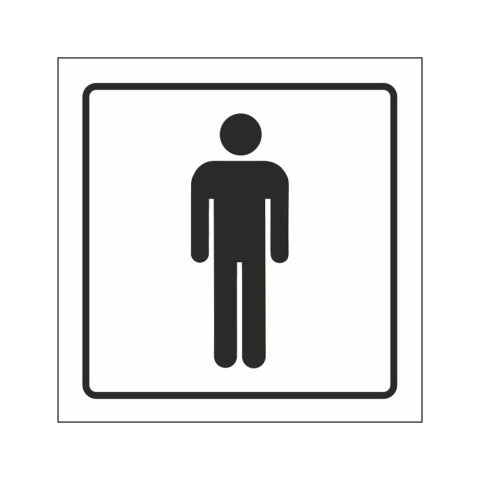 Pictograma syssa señal de aseos caballeros en pvc 105x105 mm