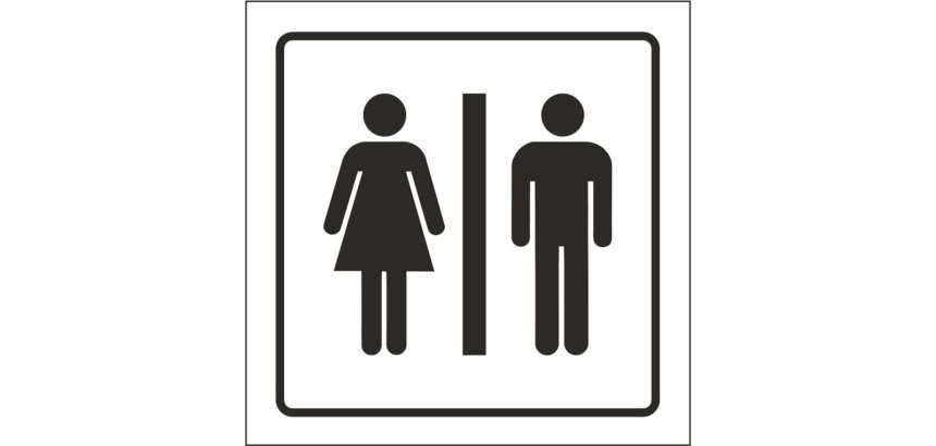 Pictograma syssa señal de aseos caballeros-señoras en pvc 105x105 mm
