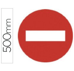 Pictograma syssa señal vial entrada prohibida en acero galvanizado 500 mm