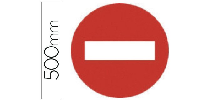 Pictograma syssa señal vial entrada prohibida en acero galvanizado 500 mm