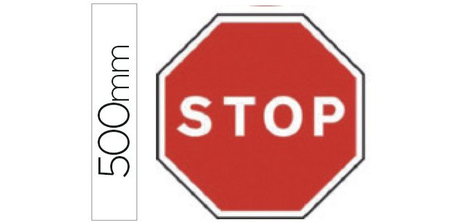 Pictograma syssa señal vial stop en acero galvanizado 500 mm