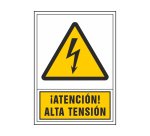 Pictograma syssa señal de advertencia atencion! alta tension en pvc 245x345 mm