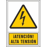 Pictograma syssa señal de advertencia atencion! alta tension en pvc 245x345 mm