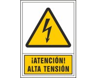 Pictograma syssa señal de advertencia atencion! alta tension en pvc 245x345 mm