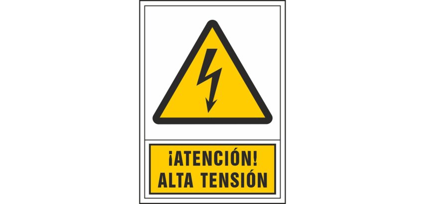 Pictograma syssa señal de advertencia atencion! alta tension en pvc 245x345 mm