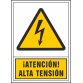 Pictograma syssa señal de advertencia atencion! alta tension en pvc 245x345 mm