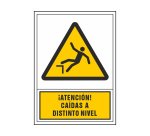 Pictograma syssa señal de advertencia atencion! caidas a distinto nivel en pvc 245x345 mm