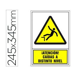 Pictograma syssa señal de advertencia atencion! caidas a distinto nivel en pvc 245x345 mm