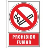 Pictograma syssa señal de prohibicion prohibido fumar en pvc 245x345 mm
