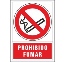 Pictograma syssa señal de prohibicion prohibido fumar en pvc 245x345 mm