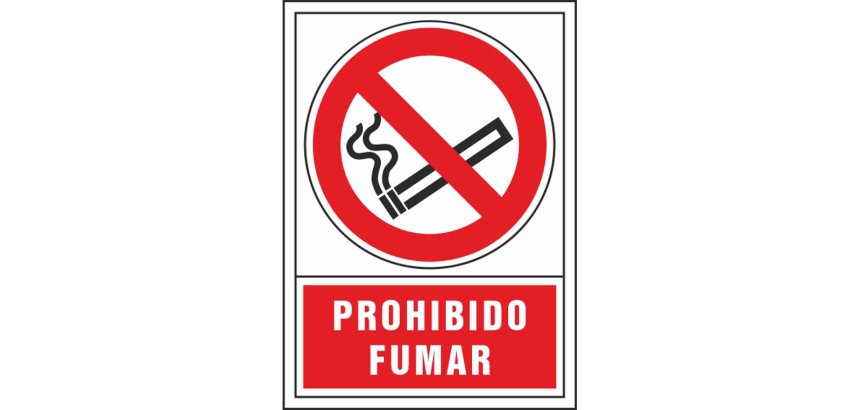 Pictograma syssa señal de prohibicion prohibido fumar en pvc 245x345 mm