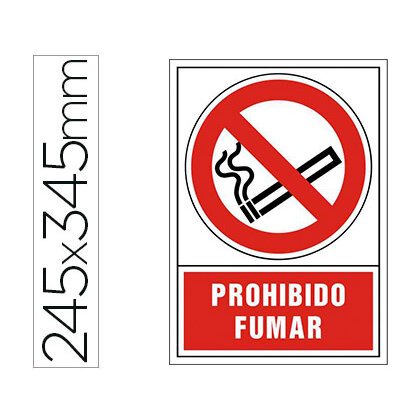 Pictograma syssa señal de prohibicion prohibido fumar en pvc 245x345 mm