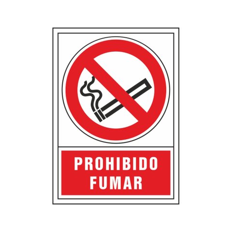 Pictograma syssa señal de prohibicion prohibido fumar en pvc 245x345 mm