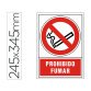 Pictograma syssa señal de prohibicion prohibido fumar en pvc 245x345 mm