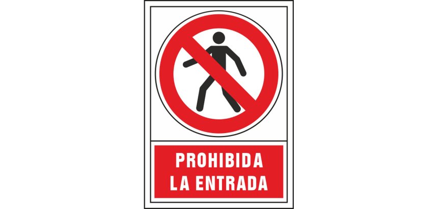 Pictograma syssa señal de prohibicion prohibida la entrada en pvc 245x345 mm