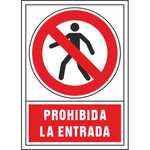 Pictograma syssa señal de prohibicion prohibida la entrada en pvc 245x345 mm