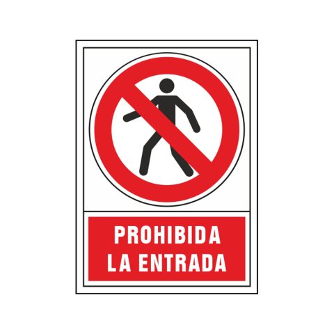 Pictograma syssa señal de prohibicion prohibida la entrada en pvc 245x345 mm