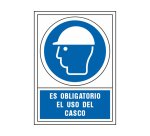 Pictograma syssa señal de obligacion es obligatorio el uso de casco en pvc 245x345 mm